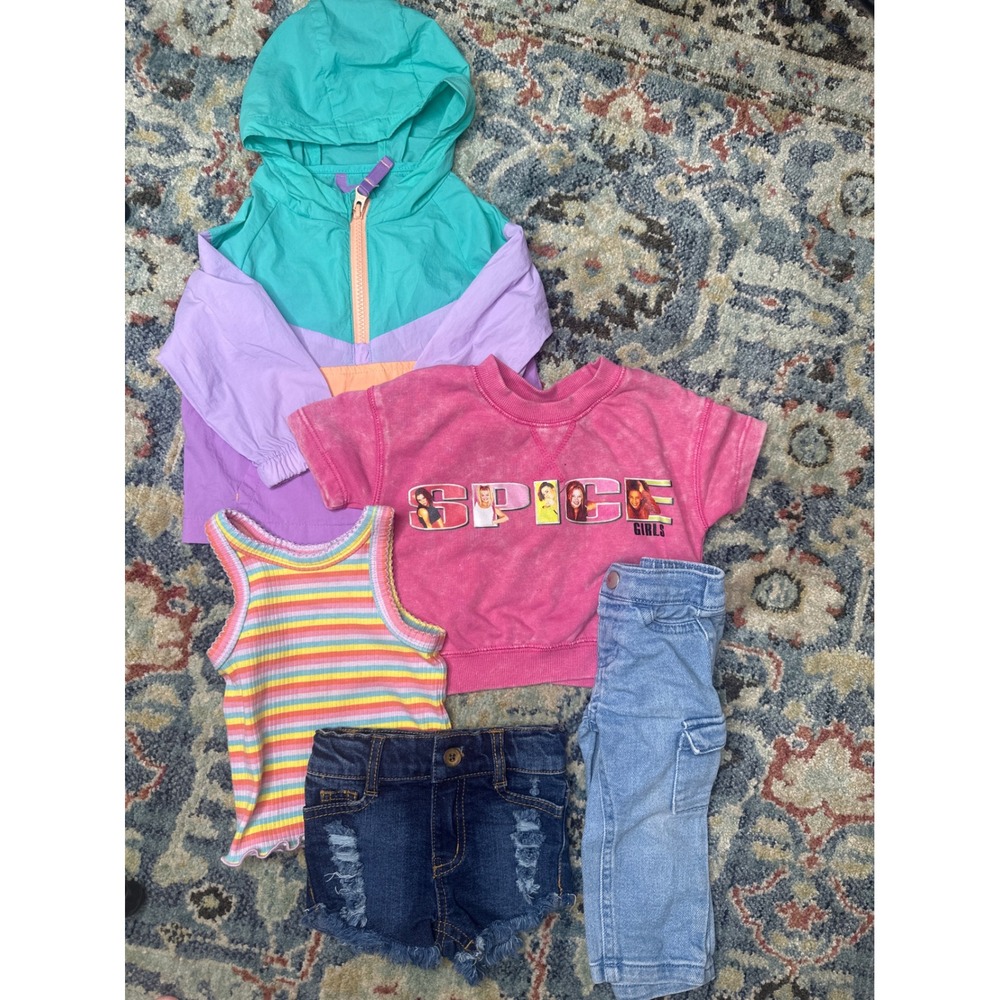 Spice Girls Cat & Jack Bundle Girls 12M Multi Retro Colorblock Denim GUC*